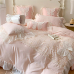 &bdquo;Princess Wind Butterfly&ldquo; nėriniai dideli nėriniai skalbta medvilninė patalynė, dviguba keturių dalių rinkinys 1.5m bed