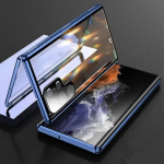 Magnetinis dvipusis grūdinto stiklo dėklas, skirtas Huawei Nova 11 Pro 10Pro nova12 viso objektyvo apsauginis metalinis buferio apverčiamas dangtelis for Huawei Nova11 sidabras