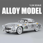 Nauja 1:24 Benzs 300SL vik&scaron;ro versija, lydinio automobilio modelis, liejamas metalinis žaislas, klasikinės transporto priemonės, automobilio modelio imitacija, garso ir &scaron;viesos dovana vaikams