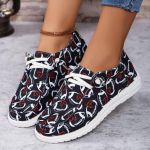 Vasariniai moteri&scaron;ki plok&scaron;čiapadžiai madingo ra&scaron;to dizainerio laisvalaikio bateliai suvarstomi rai&scaron;teliais, moteri&scaron;ki slip-on lauko bėgimo sportbačiai, didelis dydis 43 juoda