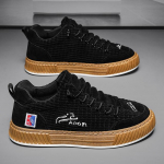 Madingi vyri&scaron;ki riedlenčių batai Geltonos gatvės aprangos dizainerio čiuožimo batai Vyri&scaron;ki sportbačiai Patogūs storu padu sportiniai sportbačiai Vyr. 41 juoda