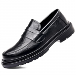 Madingi kvėpuojantys laisvalaikio slip-on batai vyrams, neslystantys plok&scaron;čiapadžiai, nauji vyri&scaron;ki odiniai loaferiai, darbo, biuro, vairavimo sportbačiai 44 juoda