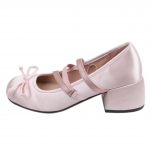 Moteri&scaron;ki mieli balerinos vieni batai Lolita apvalaus priekio Mary Jane batai Madingi moteri&scaron;ki auk&scaron;takulniai Kryžiuoti dirželiai Eleganti&scaron;ki auk&scaron;takulniai Suknelės batai 40 rožinė