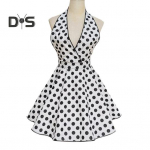 Retro stiliaus miela prijuostė moterims su V formos ta&scaron;keliu seksuali reguliuojama medvilninė virtuvės prijuostė su kaklarai&scaron;čiais, skirta naudoti namuose