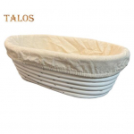 Duonos fermentacijos krep&scaron;elis su medžiaginiu mai&scaron;eliu, apsaugančiu nuo garavimo, natūralaus rotango pinto duonai atsparaus krep&scaron;elio, duonos pradinio dubenėlio kepimo dovana D