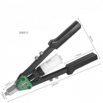 Rankinis kniedžių pistoleto rinkinys su 16 dydžių kniedės galvutėmis, patvarus vienarankis kniedžių pistoleto įrankis metalui, plastikui ir odai