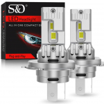 2vnt Canbus H4 LED priekinių žibintų lemputės tolimųjų artimųjų &scaron;viesų 30000LM automobilių motociklų žibintai 24vnt 3570 CSP turbo LED diodų lempos Auto Moto priekinis žibintas 12V 6500K H4/9003/HB2 Hi/Lo