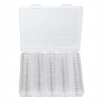 100 vnt. skaidraus monetų laikiklio kapsulės dėklas su apsaugine tarpine Plastikinė laikymo dėžutė kolekcionuojamų monetų medalių rinkimo reikmenims skaidri