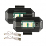 2 vnt. LED stroboskopinių &scaron;viesų 7 spalvų USB įkraunama įspėjamoji lemputė, skirta važinėjimui, skraidymui, apsaugai nuo susidūrimų, galiniai žibintai motociklams, sunkvežimiams, dviračiams A