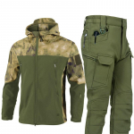 &Scaron;iltas ryklio odos striukės kostiumas vyri&scaron;kas rudens žiemos neper&scaron;lampamas tankinantis mink&scaron;tas apvalkalas kostiumas plius Velvet Cargo Pants 2 dalių rinkinys XXXXL