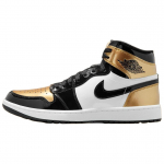 Air Jordan 1 High Golf Gold Toe Vyri&scaron;ki sportbačiai Juodi Metalinio aukso balti DQ0660-002 44