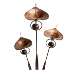 Calla Lily Garden Stake Metalinių gėlių kuolas su varpeliais Lauko meno gėlės Žemės vėjo varpelis, skirtas terasos vejos kiemo dekoravimui Gold Plated Copper