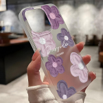 Mobiliųjų telefonų dėklai, skirti iPhone 11 13 15 Pro Max 12 14 Pro Max Case iPhone 16 15 Plus 13 Pro 12 Matinio tekstūros dažytos animacinės gėlės iPhone 11 balta