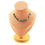 Pierres et Min&eacute;raux. Collier 15 perles Oeil de faucon d'Afrique du Sud. Chaine en acier Collier femmes, hommes. Taille personnalisa