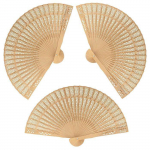3 &eacute;ventails en bois naturel &agrave; d&eacute;corer 20 cm