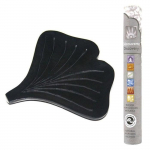 Porte-encens en pierre noire Ginko + 14 b&acirc;tonnets d'encens ayurv&eacute;dique juoda