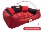 KINGDOG &scaron;unų lova su &Scaron;UNS VARDU, atspari vandeniui, patvari, SML XL XXL 3XL 3XL - 145x115 cm venecijos raudona spalva