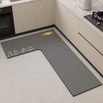 L formos sugeriantis virtuvės kilimėlis &ndash; mink&scaron;tas, atsparus ne&scaron;varumams, lengvai prižiūrimas, diatomito purvo grindų kilimėlis 100x120cm