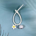 Sweet Candy Spalva Gėlės Bell Keychain Silikagelis Gėlėtas Raktų Pakabukas Mergaitėms Krep&scaron;ys Pakabukas Kuprinės apdaila balta