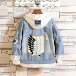 Ataka prie&scaron; Titaną: Erenas, Mikasa, Levis Žvalgybos korpuso kasdienis džinsinis &scaron;varkas (Unisex) XXL