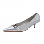 Žemakulniai pompos moterims Odiniai uždari smailūs pir&scaron;tai Kitten Heels Patogūs Slip on Stiletto Pumps Moteri&scaron;kos Darbo Biuro Verslo Vestuvinės Suknelės Batai 35 sidabras