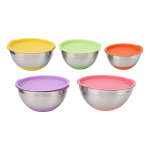 5 vnt. mai&scaron;ymo dubenys su dangteliais virtuvei Nerūdijančio plieno spalvoti sukraunami mai&scaron;ymo dubenys kepimui L