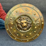 Viduramžių Liūto Skydas kūginis Viduramžių &Scaron;arvai mū&scaron;iui Rekvizito Kopija LARP, Cosplay, Kabinamas ant sienos, Geriausia Kalėdinė dovana. 55.88 cm