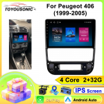 Android automobilio multimedijos grotuvas Peugeot 406 1994 - 2005 m. Multimedijos stereo radijas Vaizdo grotuvas GPS BT Carplay Android Auto Ne 2din QLED 4 core 2GB+32GB CP
