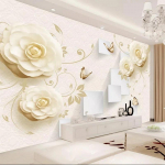 Modernūs 3D Stereo Gėlės Drugelis Sieninis Tapetas Svetainei TV Sofai Miegamajam Romanti&scaron;kas Dekoravimas Sieninis 200 cm(W) x 140 cm(H)