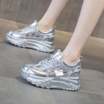 Laisvalaikio sportiniai batai Moteri&scaron;ki platforminiai sportbačiai Pavasario nauji laisvalaikio batai Prancūzi&scaron;ka apvali nosis Storas padas Auk&scaron;tinantys Laisvalaikio sportbačiai 37