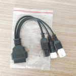 Yamaha Honda motociklo OBD adapterio laidas (3+4 kontaktų į 16 kontaktų) juoda