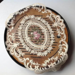 Europieti&scaron;kas ovalus nėrinių siuvinėtas padėkliukas Miegamojo Studijos Virtuvės Puodelio Stalo Padėkliukas Maisto Vaisių Lėk&scaron;tės Uždangalas Audinys Svetainės Dekoracija 31CM 43CM smėlis