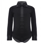 Berniukų lotynų &scaron;okių leotardas atlenkiamu kaklu, ilgomis rankovėmis, apranga su peteli&scaron;ke tango ir salsos varžyboms 13-14 Years