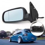 1997-2007 Volkswagen Golf Jetta Kairės/De&scaron;inės pusės Elektrinis &Scaron;ildomas Juodas I&scaron;orinis Veidrodėlis Left