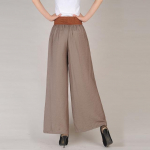Didelio dydžio plačios kelnės Vintažinės auk&scaron;to juosmens diržo priežastinis tvarstis Moteri&scaron;kos kelnės laisvalaikio didelio dydžio Pantalon Femme One Size armijos žalia spalva