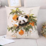 Kawaii Panda Dekoracija Svetainei Miegamajam Lovos Pagalvės Užvalkalas Dekoratyvinės Pagalvėlės Pagalvėlės Dekoratyvinei Sofai Pagalvė 30x30cm juoda