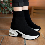 Laisvalaikio platforminiai batai moterims Pavasaris Ruduo Ankle Boots Stilingi Korėjiečių Dizainerio Elastingi Megzti Slip-On Moteri&scaron;ki Avalynė 35