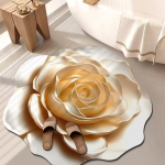 3D Gėlių Kilimas Sugeriantis Grindų Kilimėlis Svetainei Persirengimo Kambariui Neslystantis Grindų Kilimėlis Miegamajam Lovos &Scaron;oninis Kilimas 100*100cm
