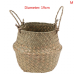 Jūros žolių pilvo krep&scaron;elis i&scaron; vytelių laikymo krep&scaron;elio sulankstomas augalų vazonas &scaron;iaudų sodo dekoras M