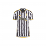 Adidas Juventus 23/24 Namų mar&scaron;kinėliai, Dryžuota spalvų blokų ra&scaron;tas su raidėmis, Sportiniai trumpomis rankovėmis, Gerbėjų versija Vyri&scaron;ki vir&scaron;utiniai drabužiai Juodi HR8256 S