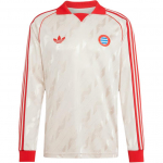 Adidas Originals FC Bayern X Originals FW24 Mados Logotipo Dryžuotas Ilgomis Rankovėmis Retro Futbolo Mar&scaron;kinėliai Vyri&scaron;ki vir&scaron;utiniai drabužiai Raudonas Baltas IS6507 L