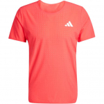 Adidas &bdquo;Adizero Running Tee Logo&ldquo; apvalios kaklo, plono kirpimo, trumpomis rankovėmis, vyri&scaron;ki mar&scaron;kinėliai, raudoni IX8987 S