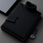 Vyri&scaron;ki megztiniai, stabdantys slinkimą, megztiniai su vėžliu, ploni, ilgomis rankovėmis megztiniai, vienspalviai vyri&scaron;ki drabužiai XXXL juoda