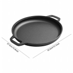 28 cm ketaus apvalus keptuvas blynams ir picoms, su dvigubomis rankenomis, blynų ir picų keptuvė, virtuvės, lauko kepsninės įrankis, keptuvė