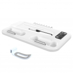 PS5 Slim konsolei au&scaron;inimo stovas, valdiklių įkrovimo stovas su ausinių laikikliu, su RGB &scaron;viesomis, žaidimų lizdas PS5 Slim Disc&Digital balta