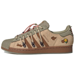 Adidas Originals Lydanti Liūdesį X Superstar Triu&scaron;io Urvo Kolekcija Odiniai Klasikiniai Žemi Sneakeriai Unisex Sneakeriai Žali Rudi H06340 36⅔