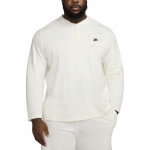 Nike Puloveris Logotipo Siuvinėjimo Ra&scaron;tas Vienspalvis Ilgomis Rankovėmis Mar&scaron;kinėliai Unisex Vir&scaron;utiniai Drabužiai Sail FZ6630-133 L