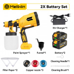 MELLWIN 1000ML Belaidis elektrinis dažų pur&scaron;kiklis su 4 variniais antgaliais, ne&scaron;iojamas buitinis dažų pur&scaron;kiklis, skirtas Makita 18V baterijai 2 Battery-EU