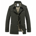 Pavasario ir rudens vyri&scaron;kas grynos medvilnės vidutinio ilgio plius dydžio laisvalaikio paltas, parkas XXXXXL armijos žalia spalva