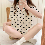 Pavasario ir vasaros saldžios ir mielos trijų dalių pižamos namų drabužiai debesuotos medvilnės kasdienės pižamos namų drabužiai namų drabužiai mergaitėms M